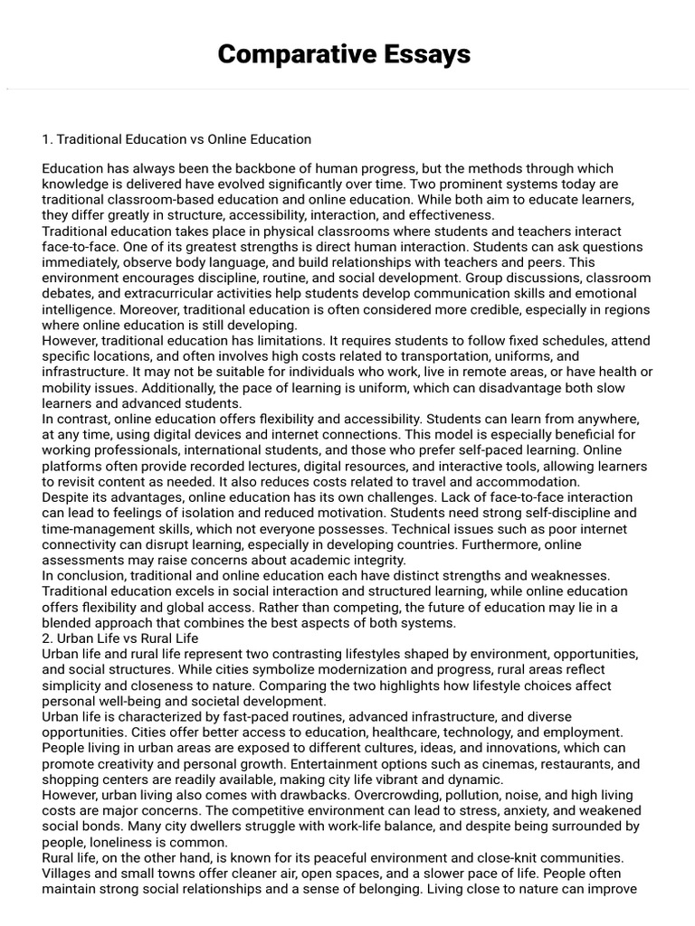 Comparative Analysis of Education and Lifestyle | PDF | Cost Of Living ...