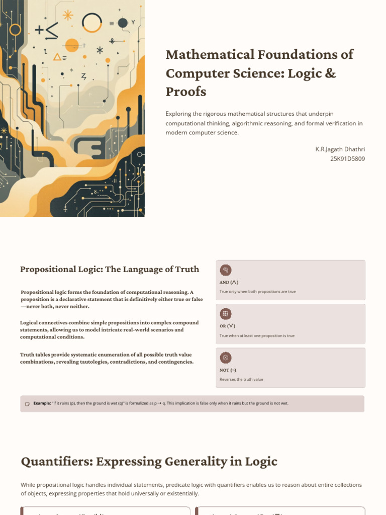 Logic and Proofs in Computer Science | PDF | Mathematical Proof | Logic