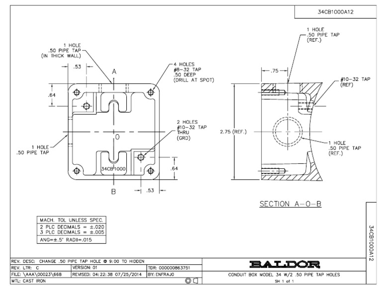 Motor Junction Box-34CB1000A12 | PDF