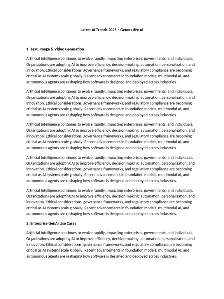 AI Trends 2025 Generative AI | PDF | Artificial Intelligence ...