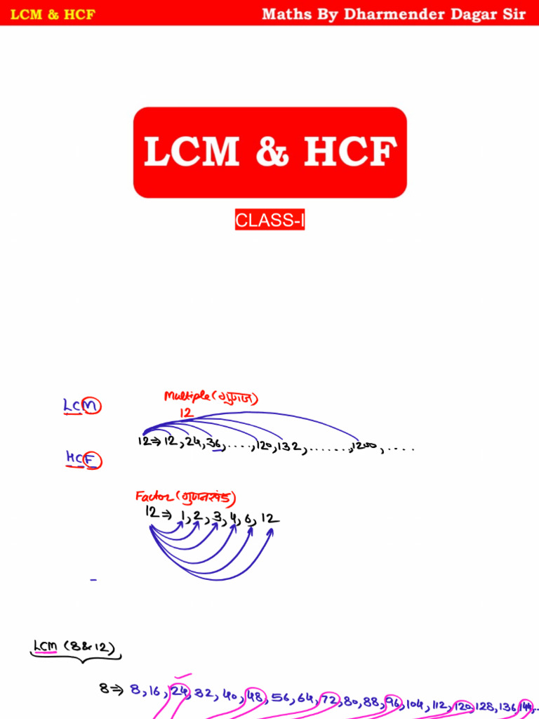 LCM & HCF-1 (Classnotes) | PDF