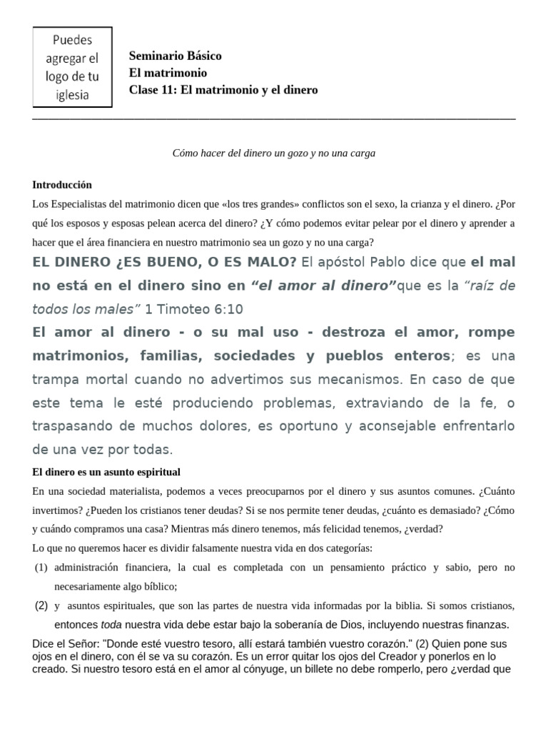 11. El Matrimonio Dinero Manuscrito | PDF | Presupuesto | Amor