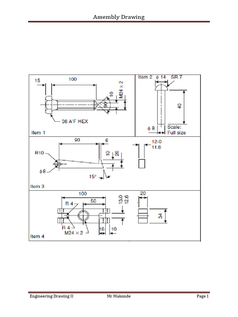 Assembly Drawing Notes | PDF