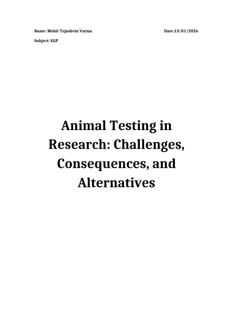 Animal Experimentation Report Updated | PDF | Animal Testing | Animal ...