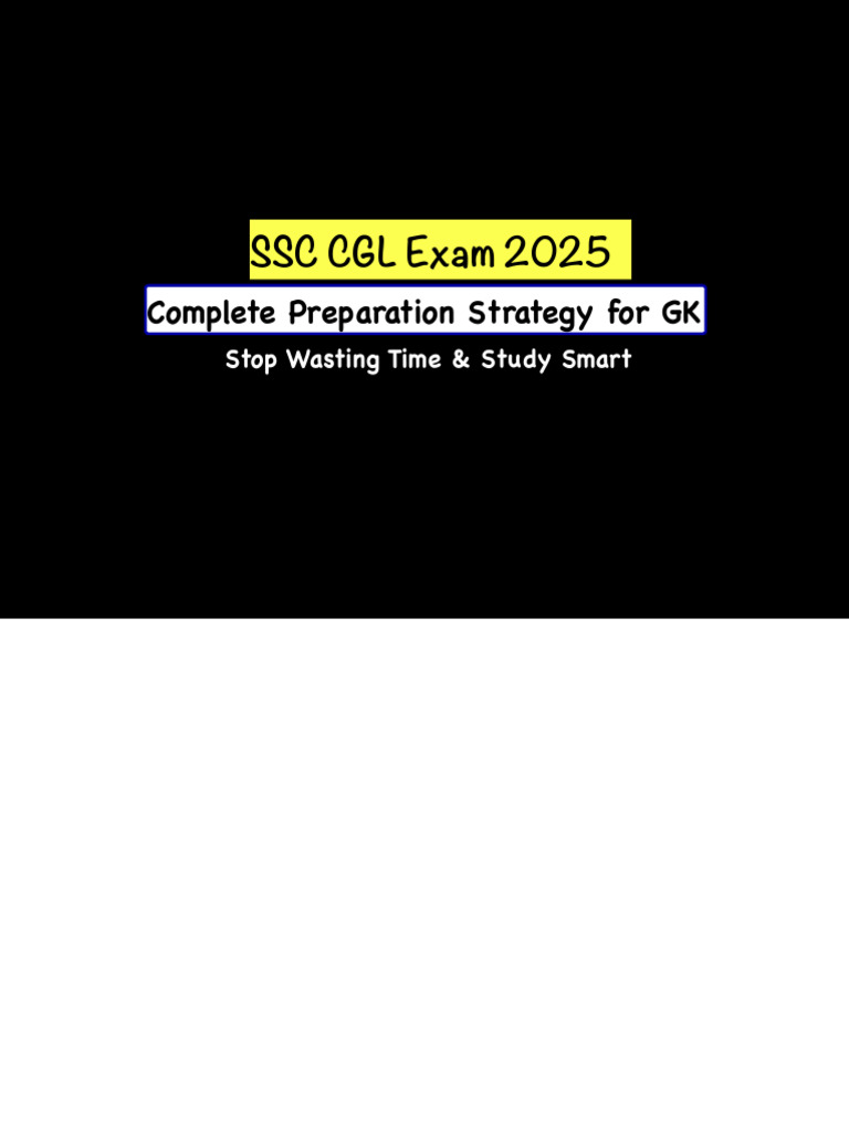 Gk Strategy for Ssc Cgl 2025 | PDF | Chemistry | Biology