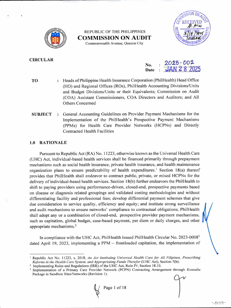 PhilHealth Provider Payment Guidelines | PDF | Debits And Credits ...