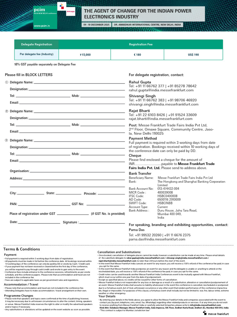 Delegate Registration for Conference 2025 | PDF | Payments | Money