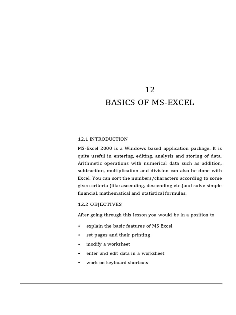 MS Excel Basics: Features & Functions | PDF | Microsoft Excel ...
