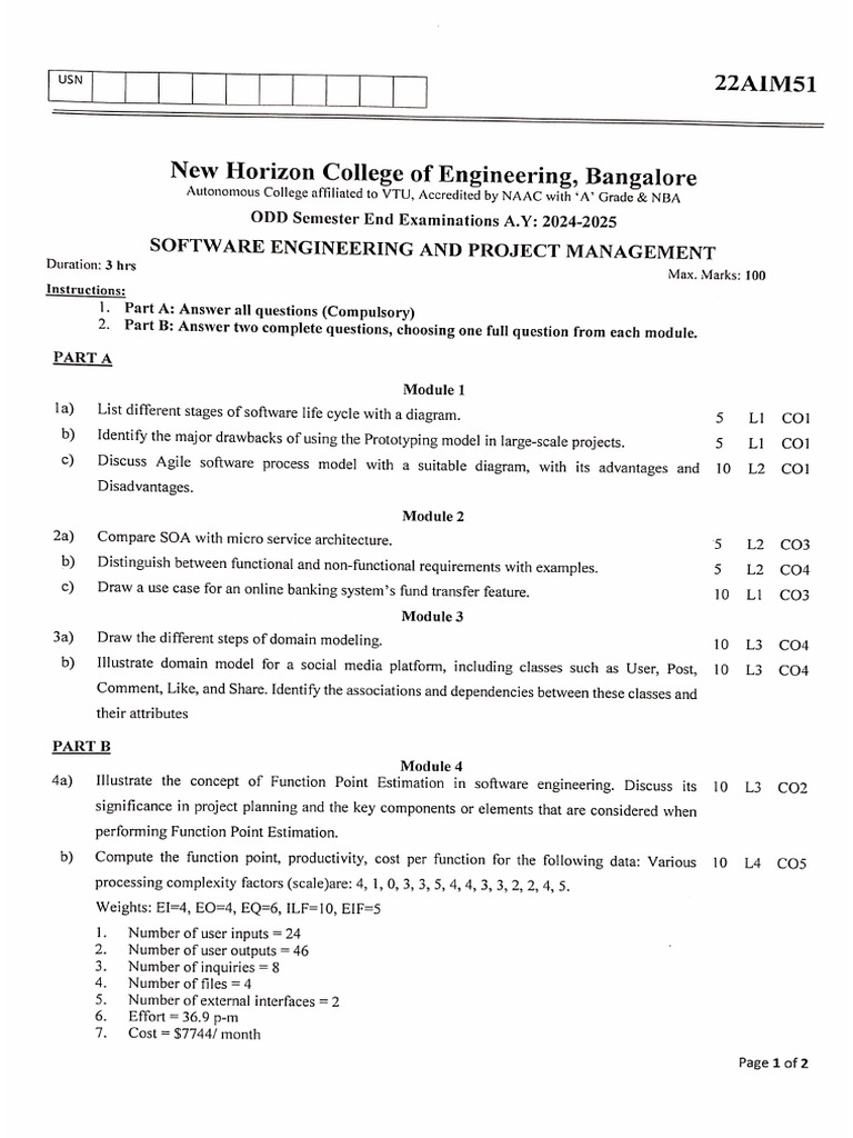 5th Sem END Exam 2024-25 | PDF