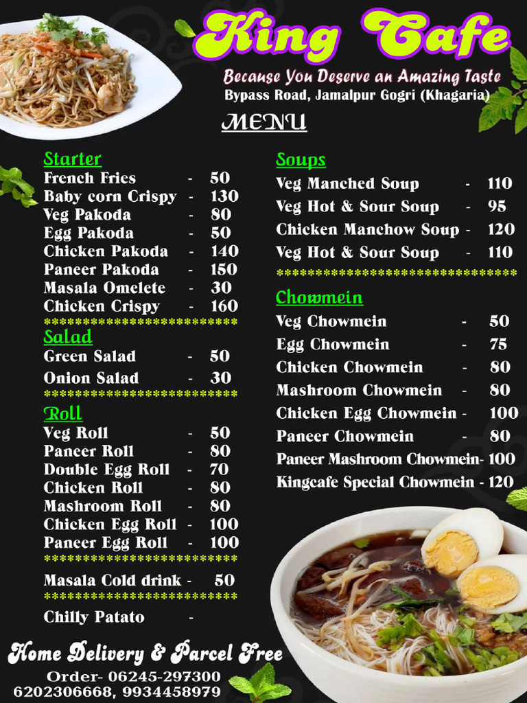 King Cafe Menu List | PDF