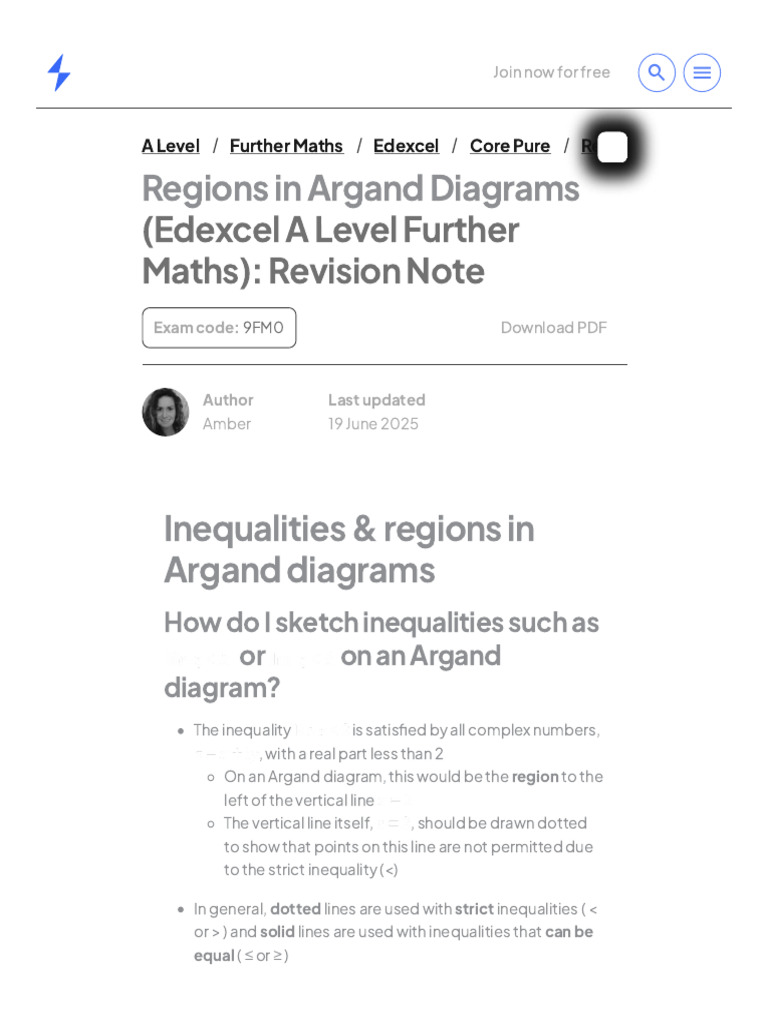 Regions in Argand Diagrams _ Edexcel a Level Further Maths Revision ...
