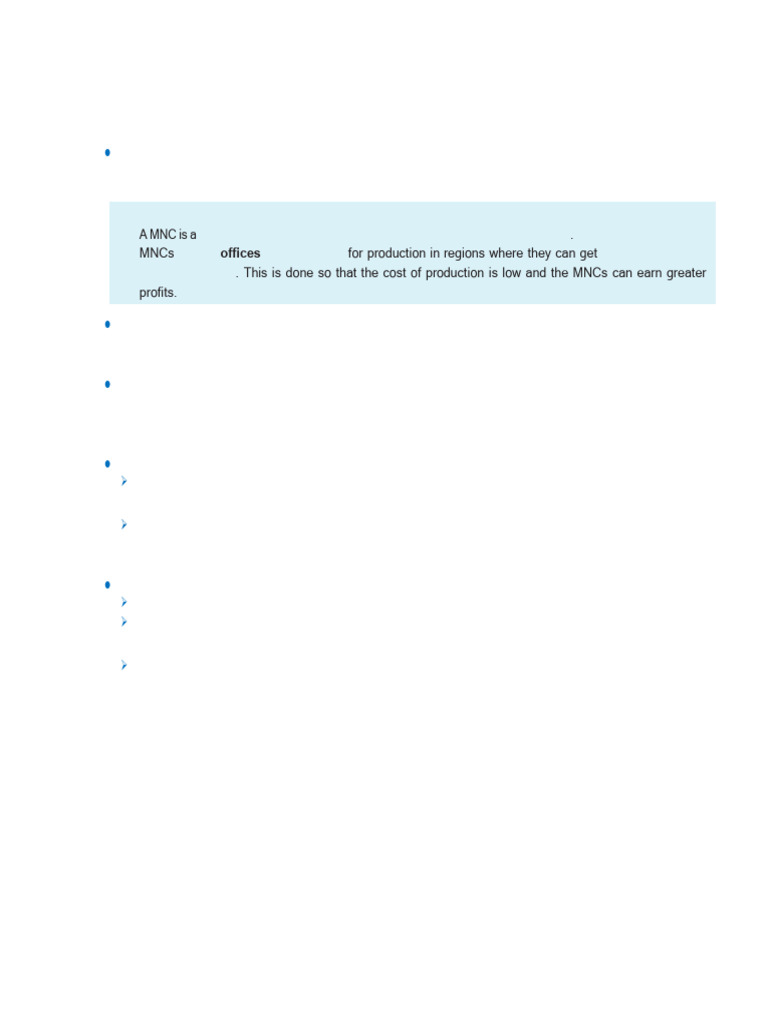 8 Globalization & Ind Eco Notes | PDF | Globalization | Multinational ...