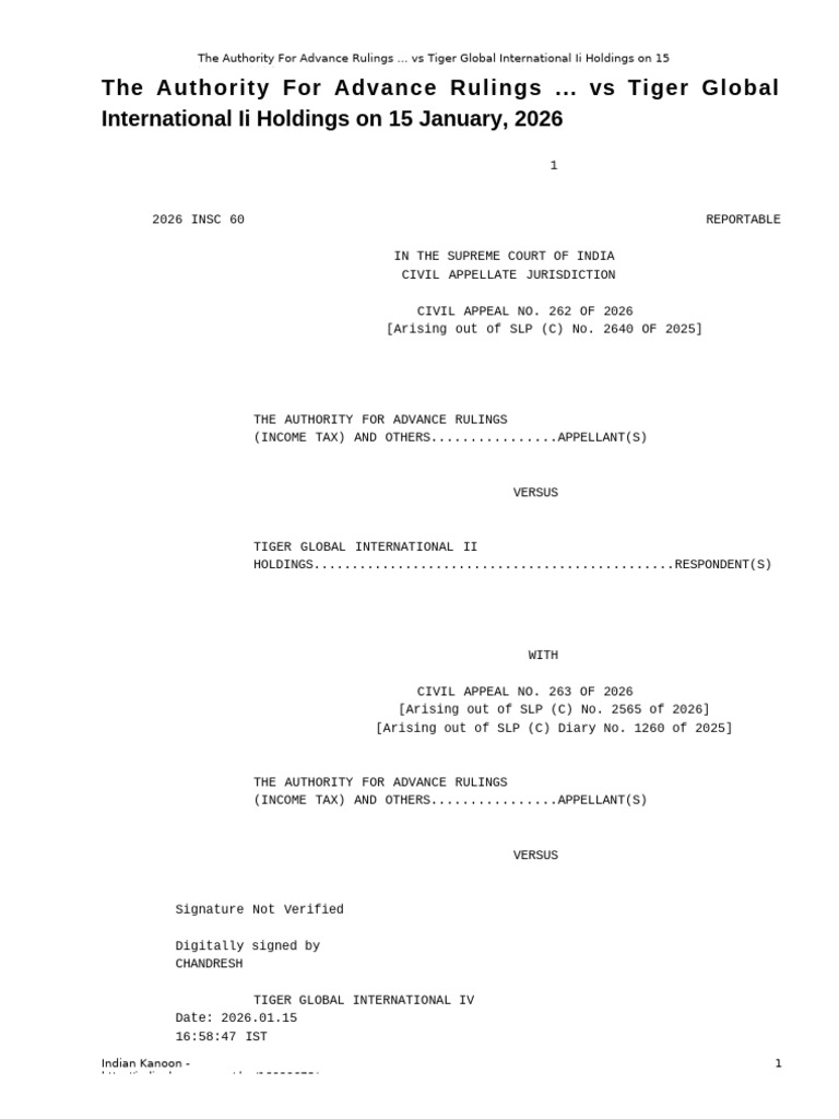 Supreme Court Ruling: AAR vs Tiger Global | PDF | Capital Gains Tax ...