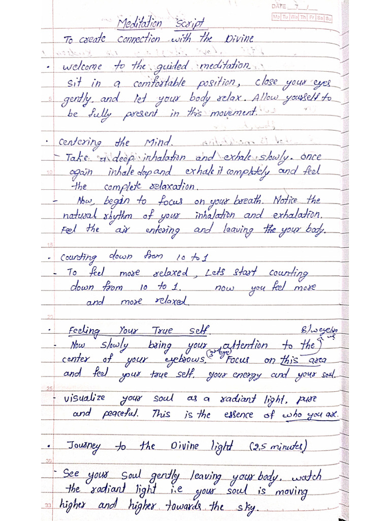 Meditation Script | PDF