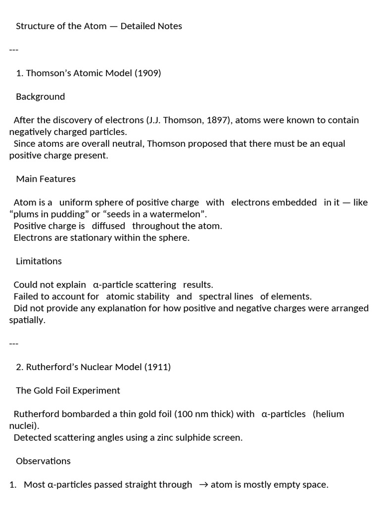 Atom Structure: Key Models & Concepts | PDF | Atomic Orbital | Electron