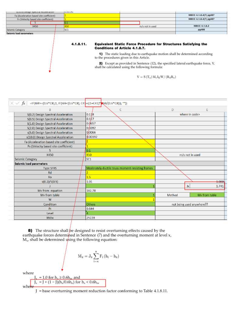 Part 2 Earthquake Force Comments From Excel Sheet | PDF
