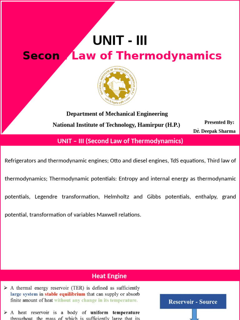 Unit III Thermo | PDF