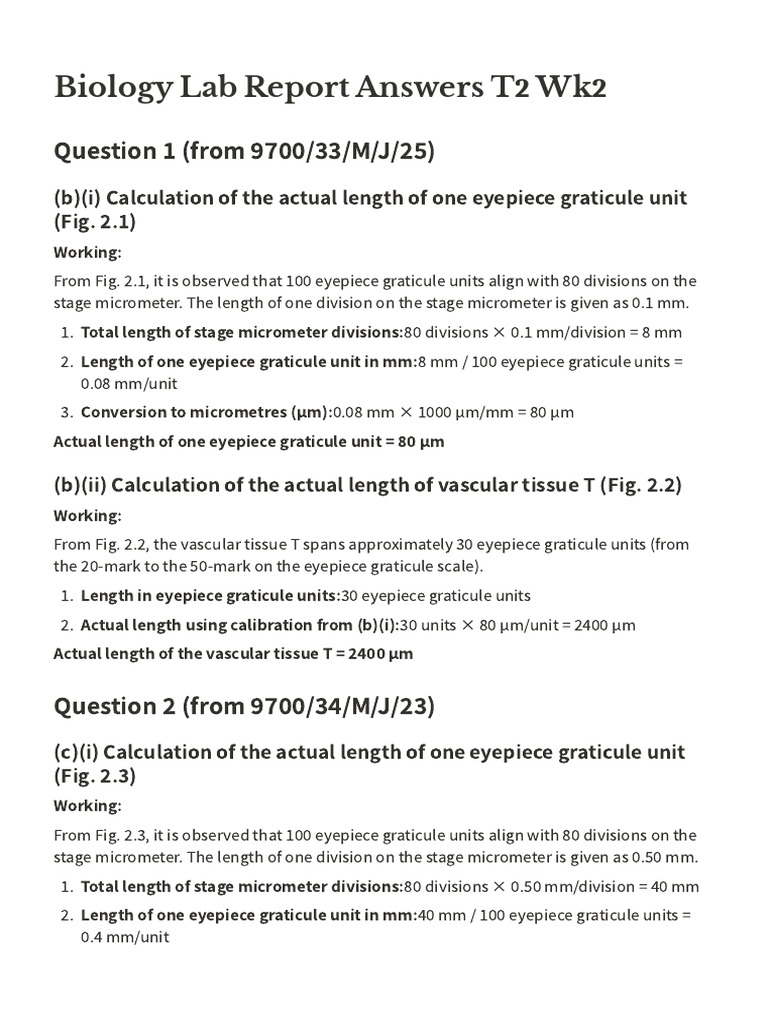 bio lab T2 wk2 ms | PDF | Leaf | Biology