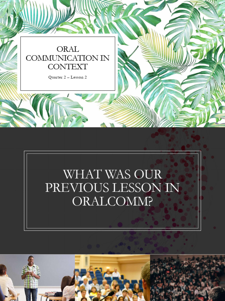 OralComm Quarter 2 Lesson 2 | PDF | Communication | Human Communication