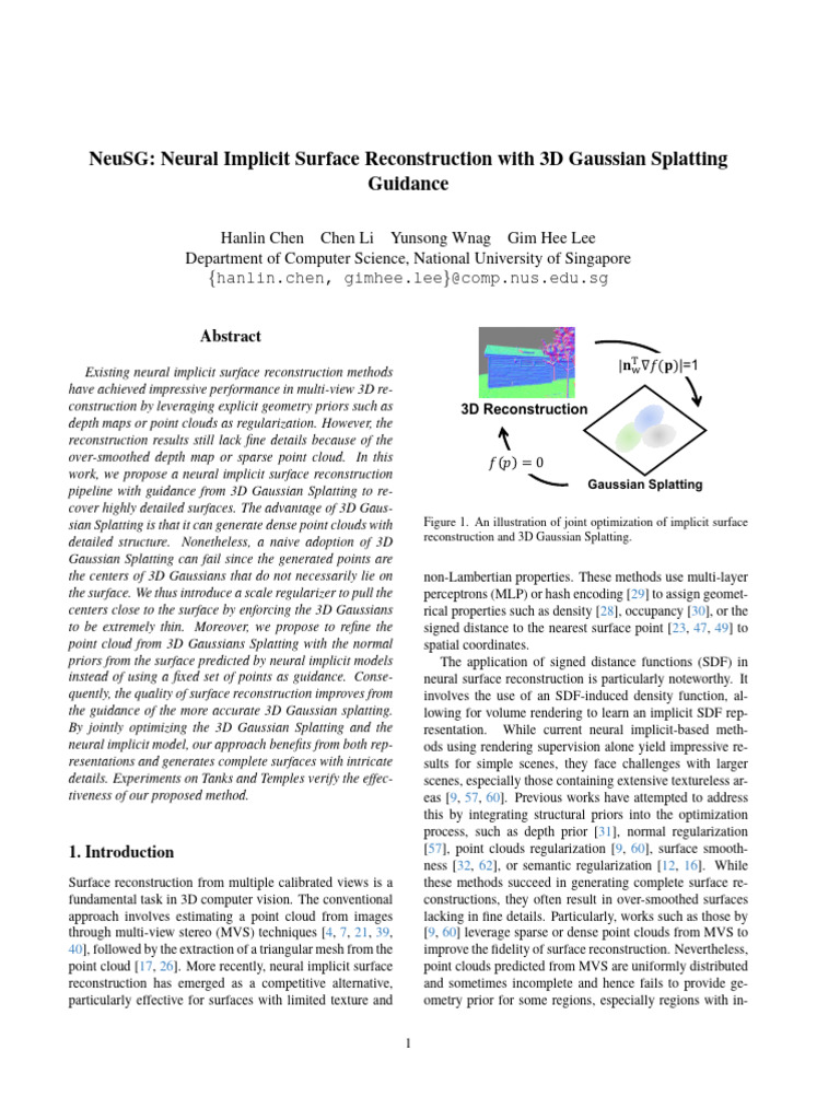 NeuSG: 3D Surface Reconstruction Optimization | PDF | Rendering ...