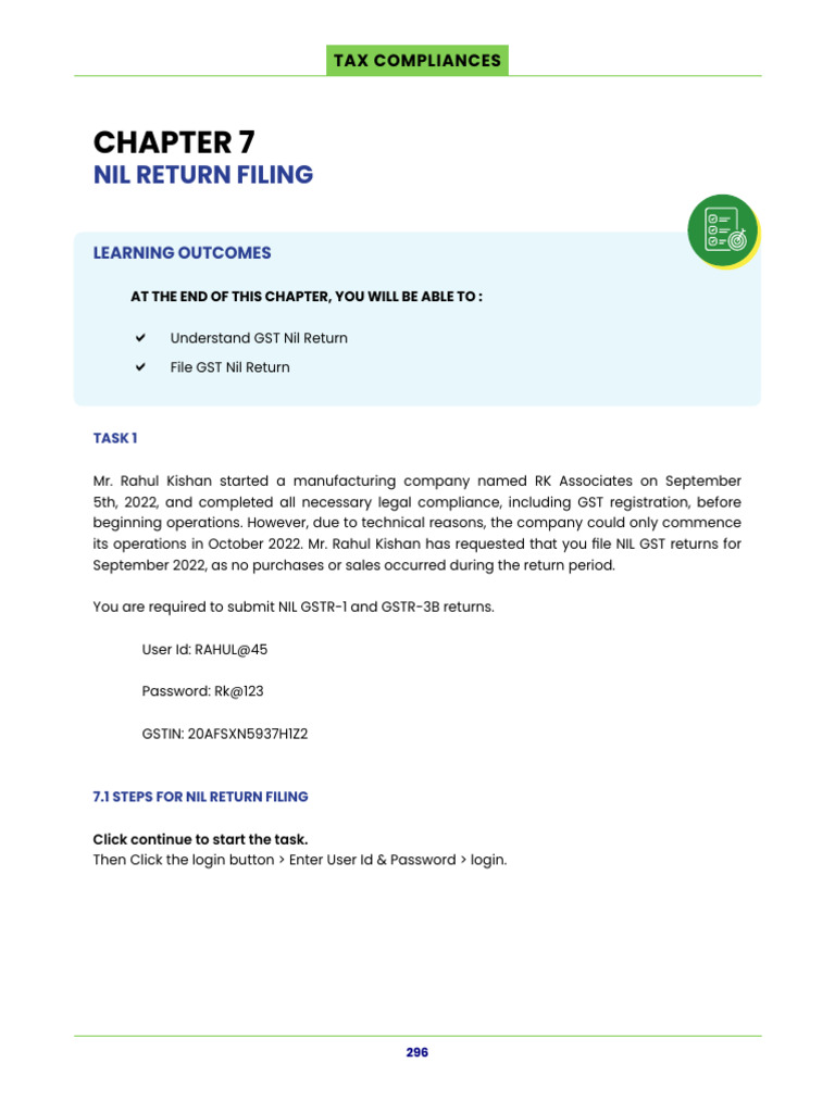 GST Nil Return Filing Guide | PDF | Value Added Tax | Taxation In The ...