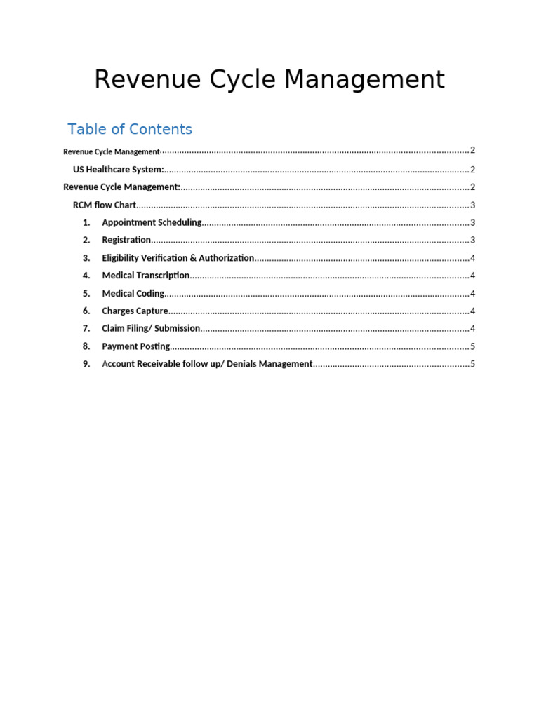 Optimizing Revenue Cycle Management | PDF | Health Care | Social Programs