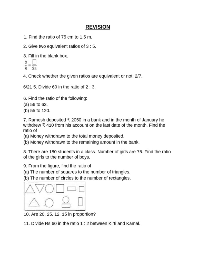 Ratio Problems and Solutions Guide | PDF