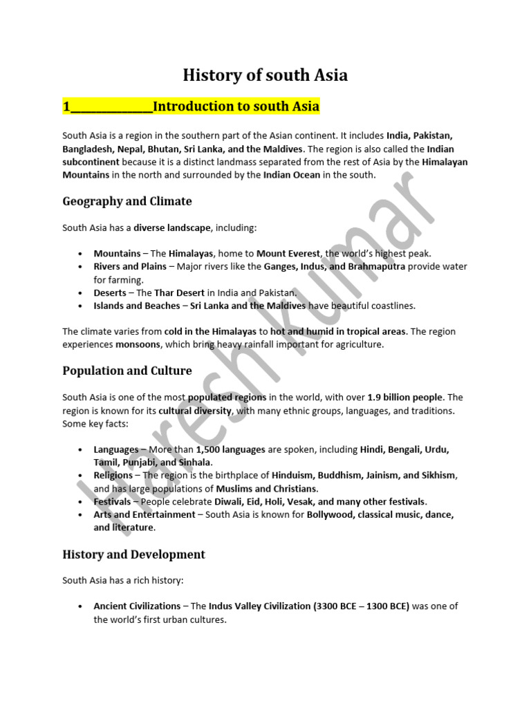 Overview of South Asia's History | PDF | Vedas | Noble Eightfold Path
