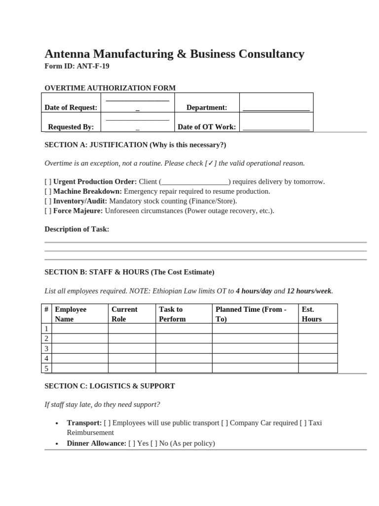 Form ID ANT-F-19 | PDF