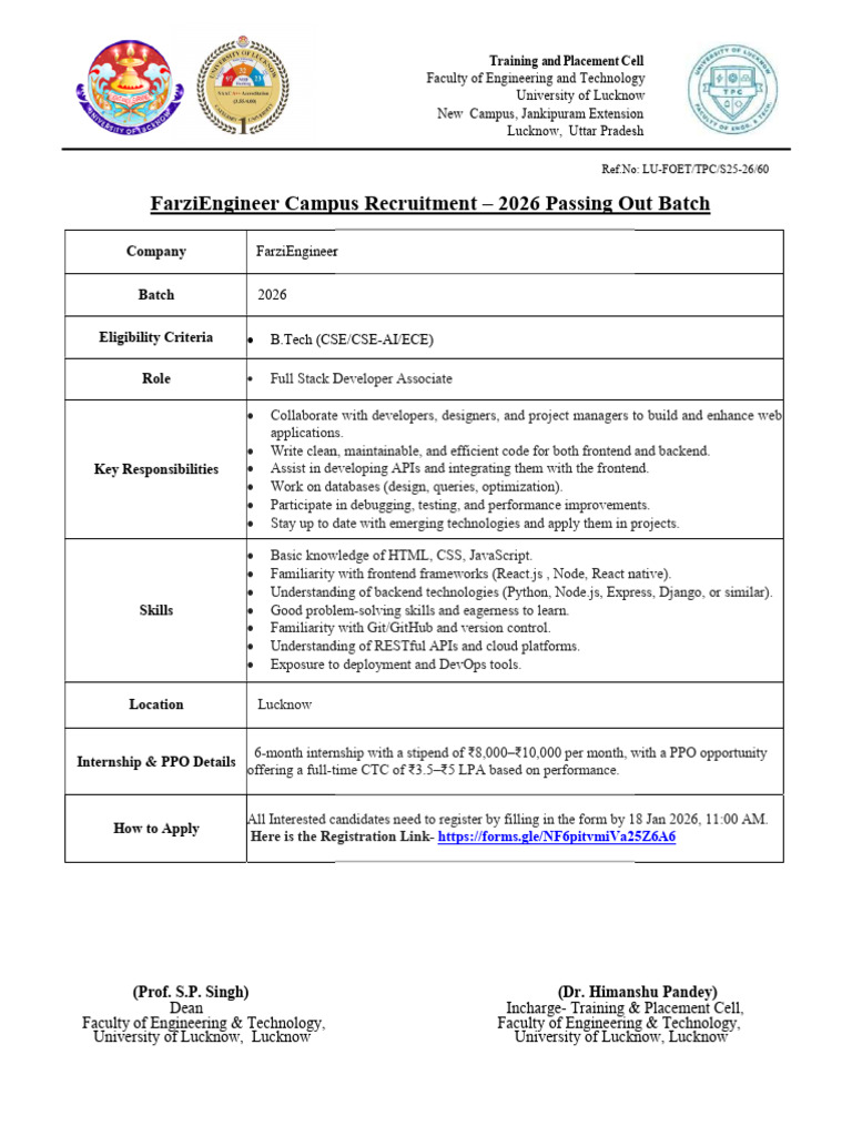 FarziEngineer Full Stack Developer Internship | PDF | Web Development ...