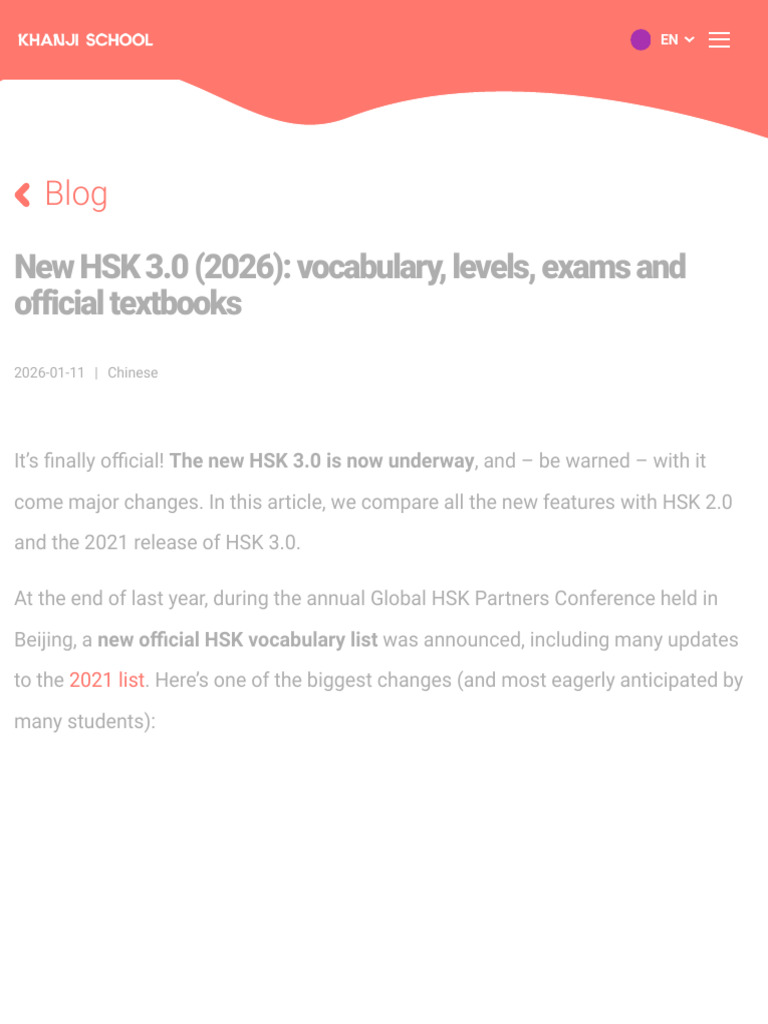New HSK 3.0 (2026) Updates and Changes | PDF | Educational