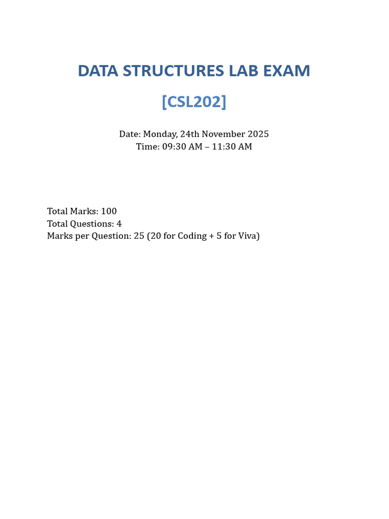 Final Lab Exam Question Paper | PDF | Vertex (Graph Theory ...