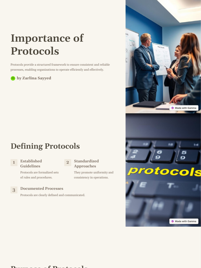 Importance and Benefits of Protocols | PDF