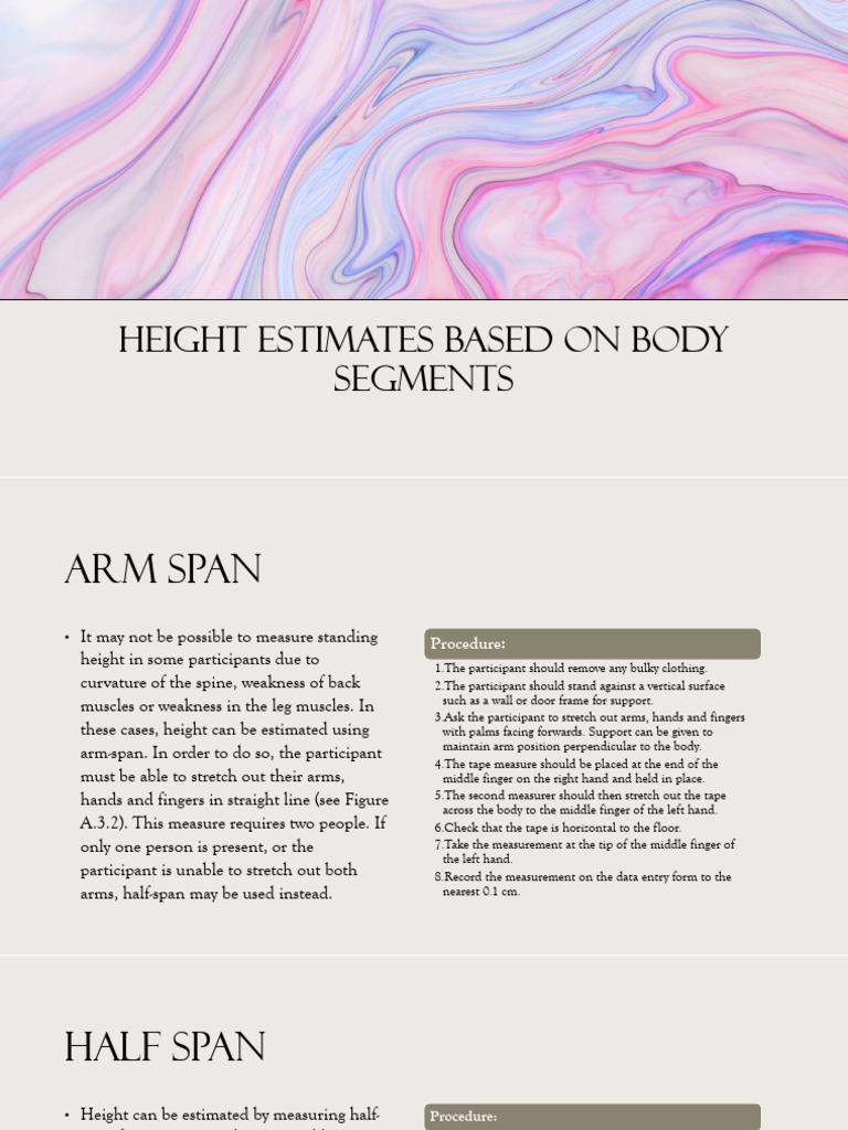 Height Estimates Based on Body Segments (2) | PDF