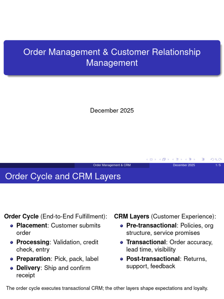 Order Management and CRM Strategies | PDF | Customer Relationship ...