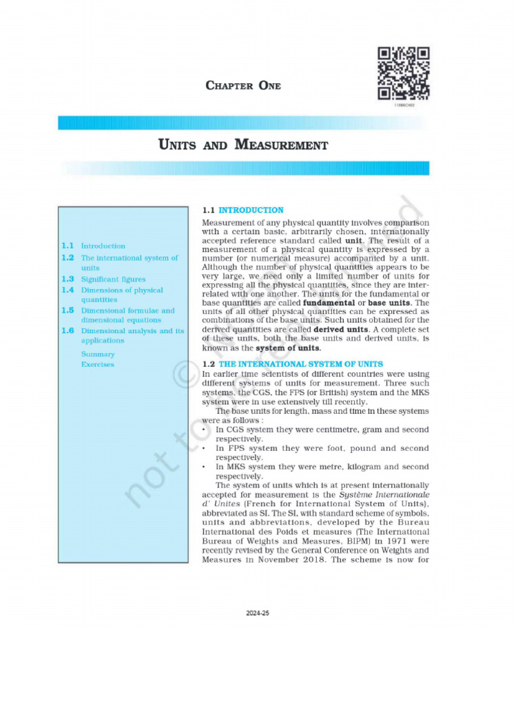 Units and Measurement | PDF