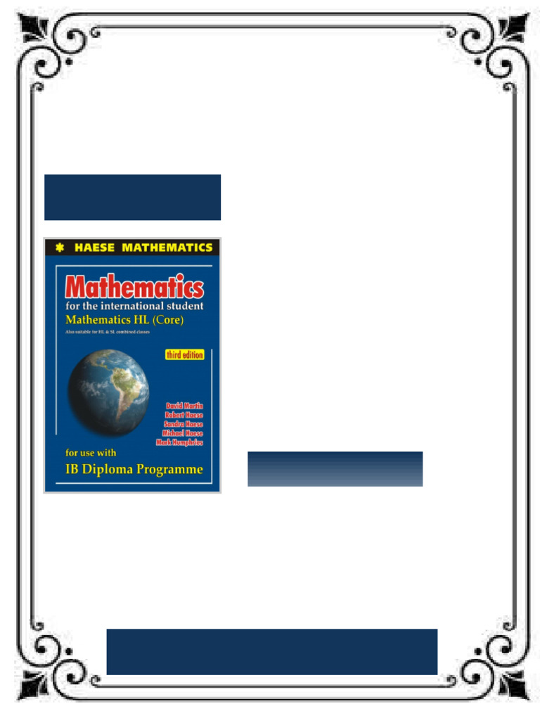 Mathematics Mathematics HL Core 3rd Edition David Martin Robert Haese ...