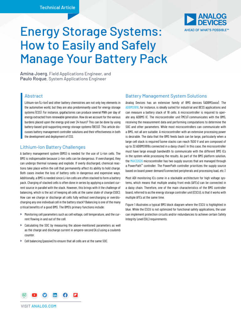 Energy Storage Systems How to Easily and Safely Manage Your Battery ...