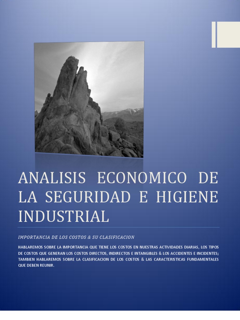 Analisis Economico de La Seguridad e Higiene Industrial Unidad Vii | PDF |  Costo | Contabilidad