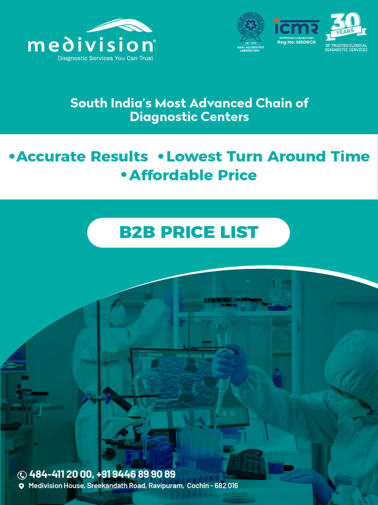 South India Diagnostic Centers Price List | PDF | Antibody ...