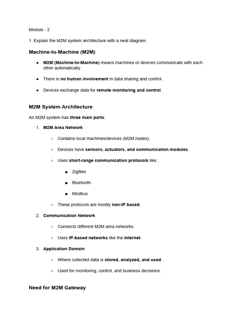 M2M vs IoT: Architecture and Management | PDF | Computer Network ...