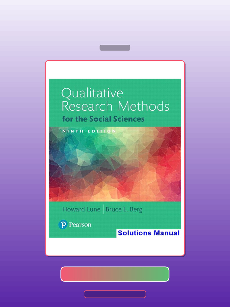 Test Bank for Qualitative Research Methods for the Social Sciences 9th ...