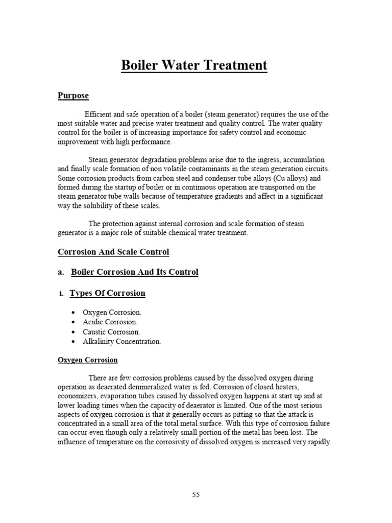 Boiler Water Treatment | PDF | Corrosion | Chemistry