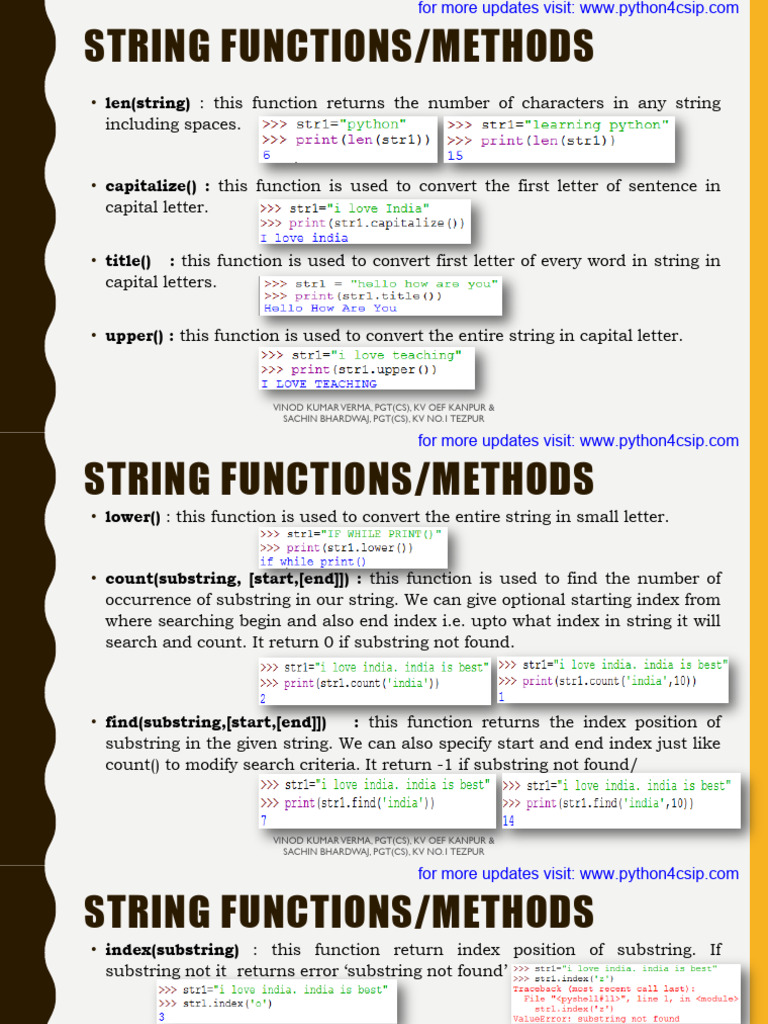 Essential Python String Functions | PDF | String (Computer Science ...