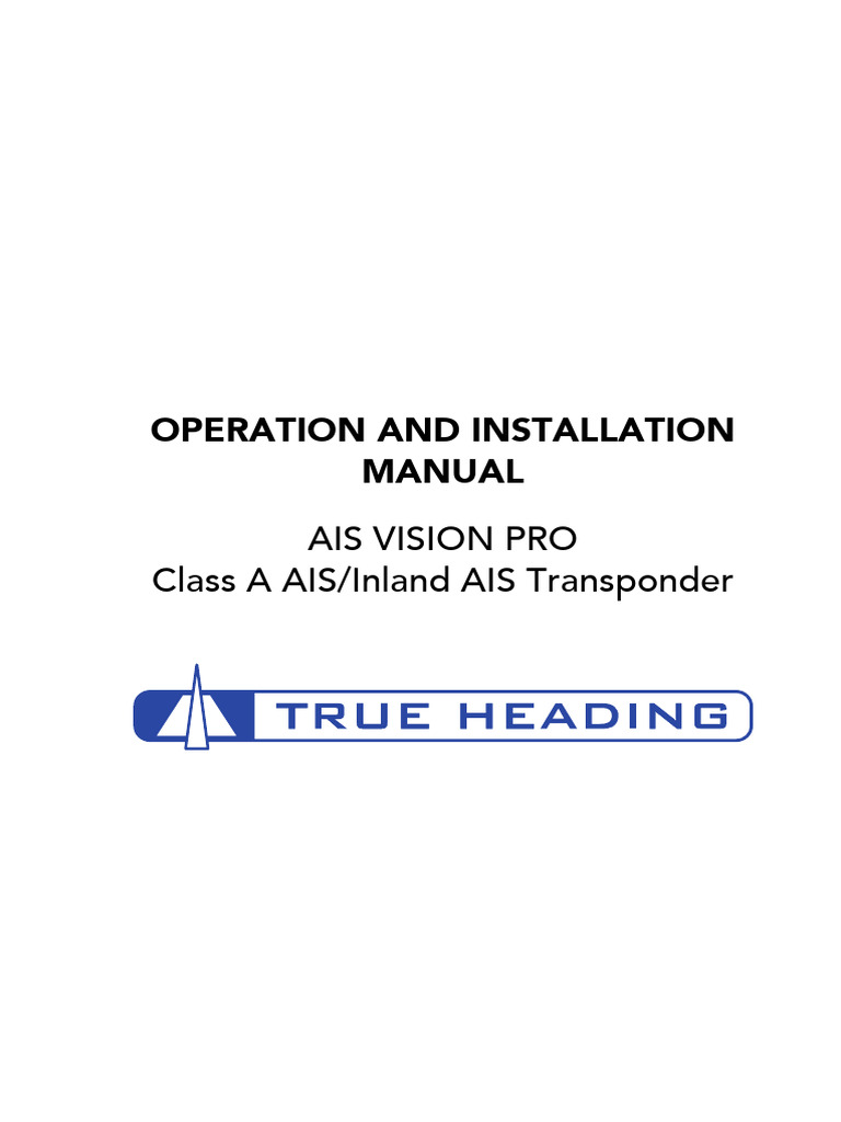 AIS Vision Pro Transponder Manual | PDF | Usb | Antenna (Radio)