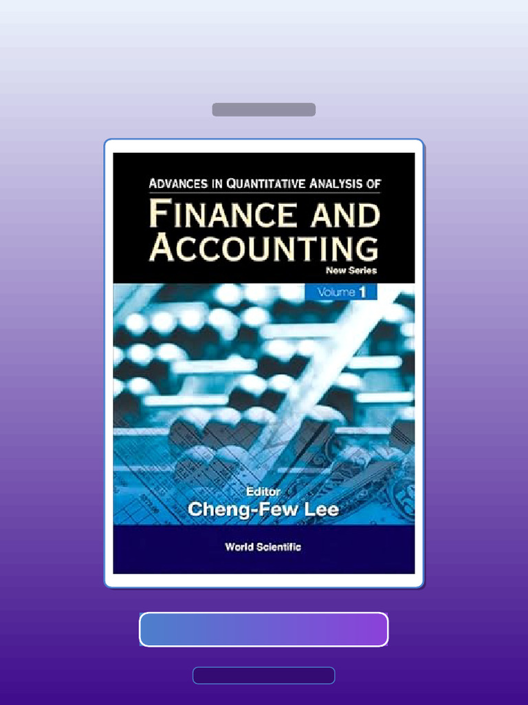 Test Bank for Advances in Quantitative Analysis of Finance and ...
