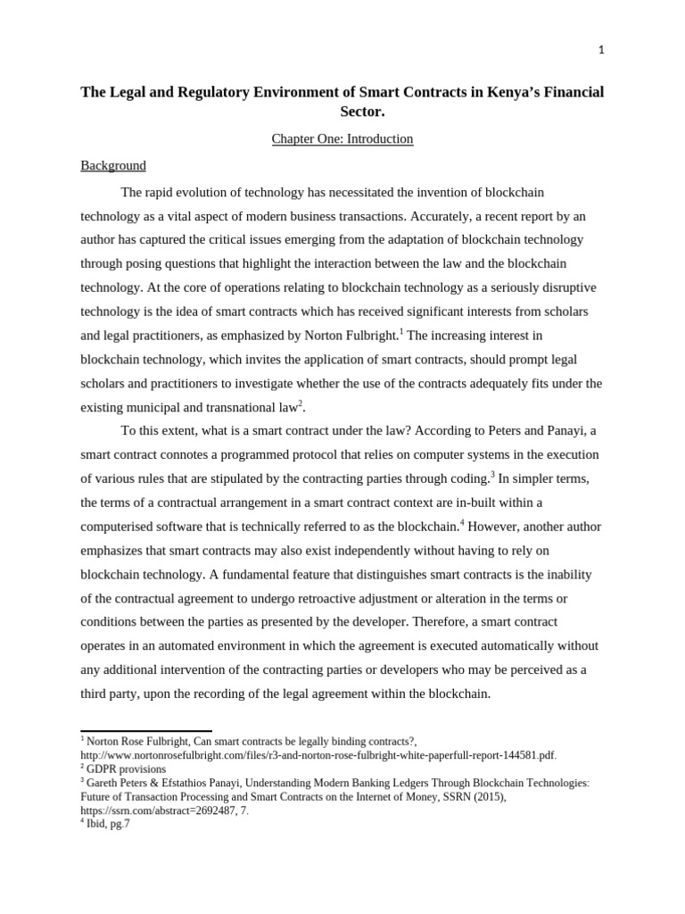 Smart Contracts in Kenya's Financial Sector | PDF | Central Banks | Banks