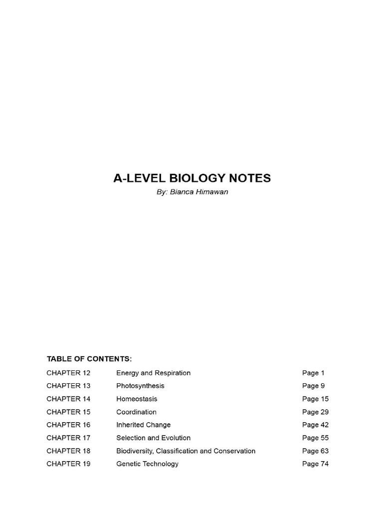A Level BIO Rev | PDF