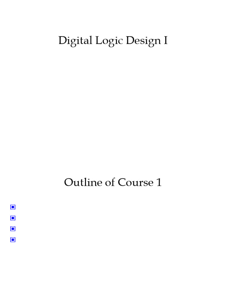 Course 1 Digital Systems and Binary Numbers ...
