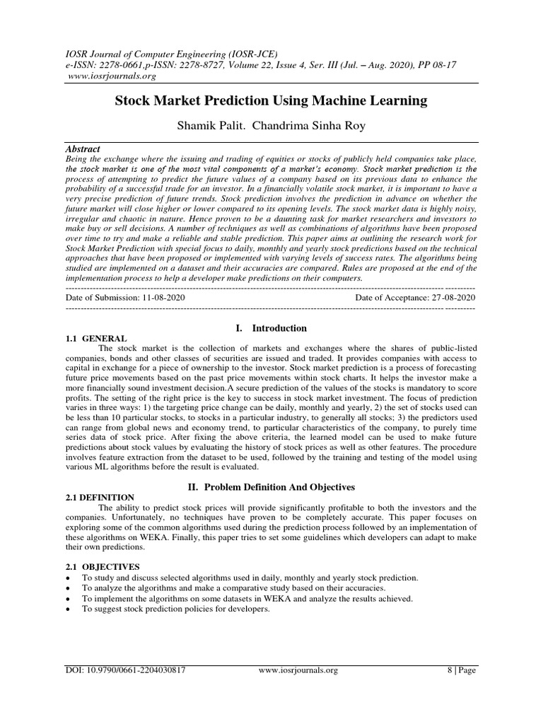 Machine Learning for Stock Prediction | PDF | Machine Learning ...